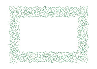 Ribes line pattern rectangular frame ornament. Flourish background design element. Editable outline stroke. Vector line.