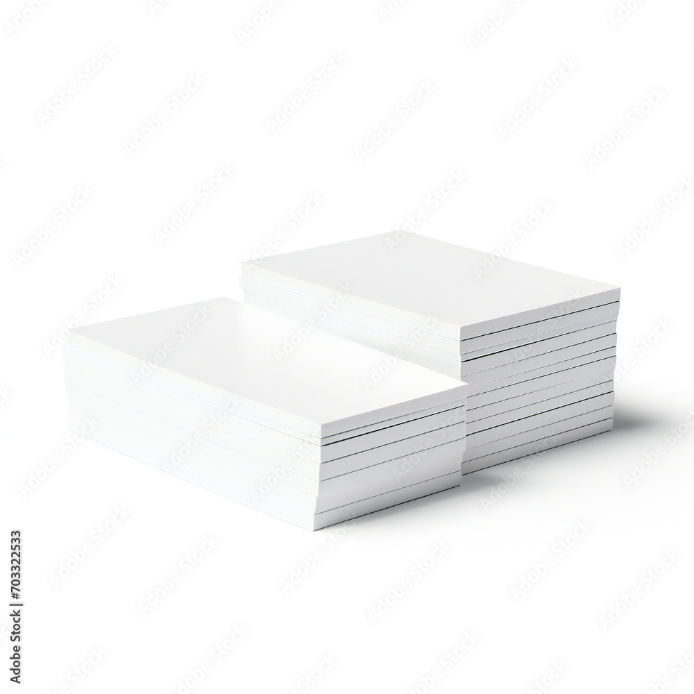 Wall mural white empty business cards stack mockup isolated on white background generative ai