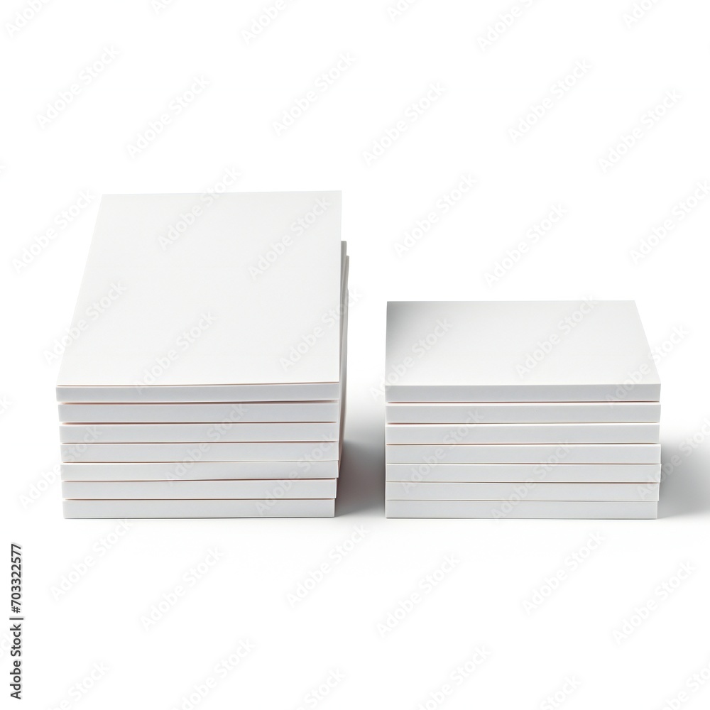 Wall mural white empty business cards stack mockup isolated on white background generative ai