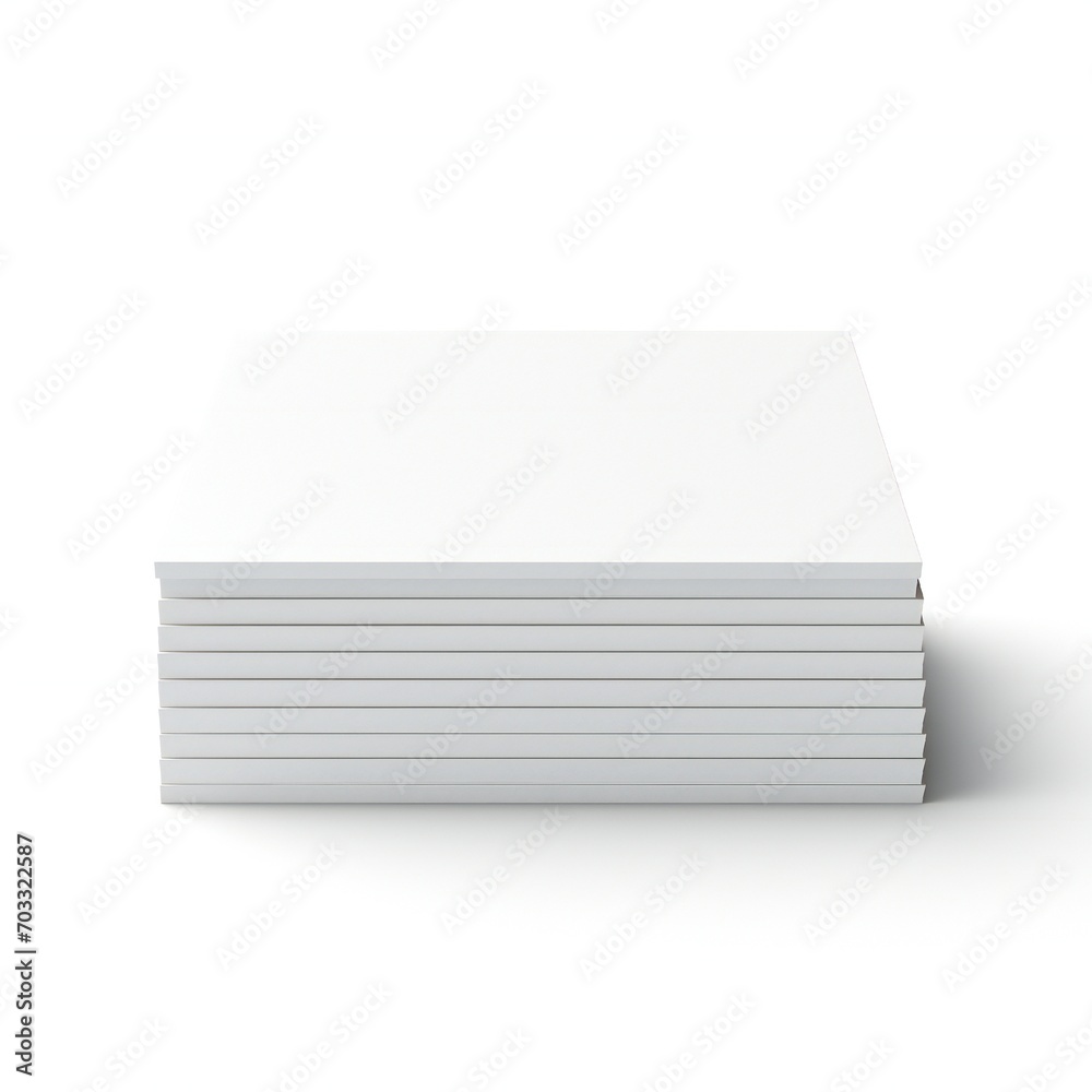 Wall mural white empty business cards stack mockup isolated on white background generative ai