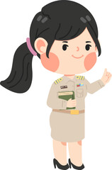 Woman Thai government officers in uniform
