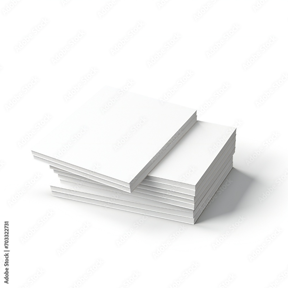 Wall mural white empty business cards stack mockup isolated on white background generative ai
