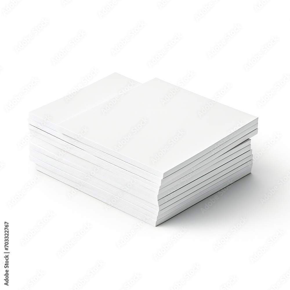 Wall mural white empty business cards stack mockup isolated on white background generative ai