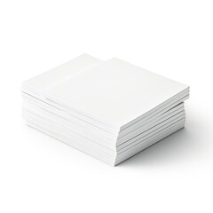 White empty business cards stack mockup isolated on white background Generative AI