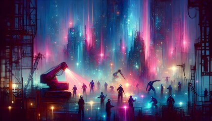cyber futuristic constructionside