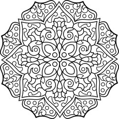 Mandala. Coloring book. Vector illustration.	