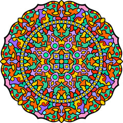 Mandala. Ethnic round ornament. Element for a coloring book cover. Vector illustration.