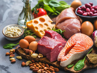 Concept of keto diet for weight loss dieting and improving health