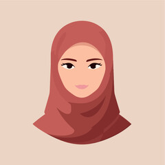 hijab woman flat illustration