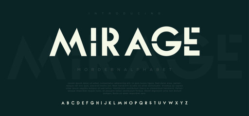 Mirage  Festive letter set for rainbow logo, headline, color cover title, joy monogram. Isolated vector typeset