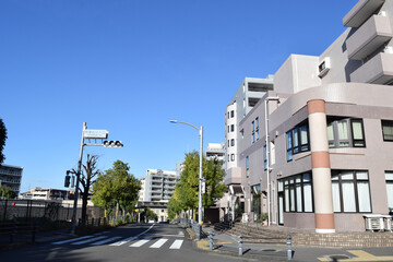 Tama Newtown, which is one of suburban area of Tokyo Metropolitian area, Japan - obrazy, fototapety, plakaty