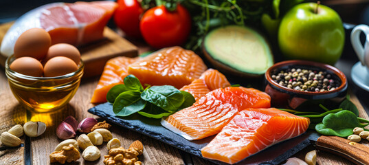 Concept of keto diet for weight loss dieting and improving health