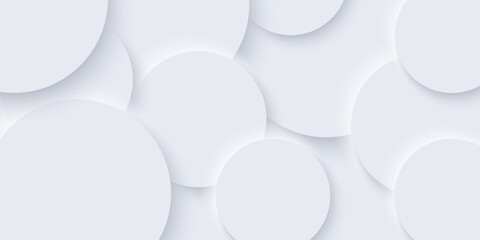 Abstract vector white geometric background with circles.