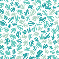 Cute Minimalist Leaves Seamless Pattern
