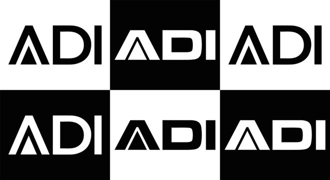 ADI logo. ADI set , A D I design. White ADI letter. ADI, A D I letter logo design. Initial letter ADI letter logo set, linked circle uppercase monogram logo. A D I letter logo vector design.	
