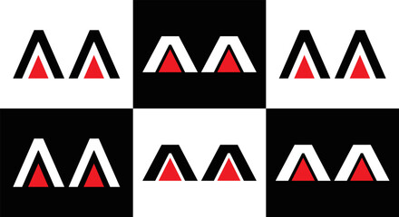 AA logo. AA set , A A design. White AA letter. AA, A A letter logo design. Initial letter AA letter logo set, linked circle uppercase monogram logo. A A letter logo vector design.	
