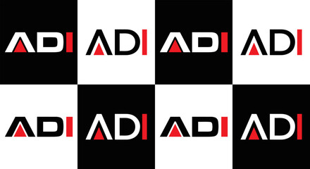 ADI logo. ADI set , A D I design. White ADI letter. ADI, A D I letter logo design. Initial letter ADI letter logo set, linked circle uppercase monogram logo. A D I letter logo vector design.	
