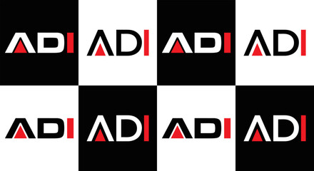 ADI logo. ADI set , A D I design. White ADI letter. ADI, A D I letter logo design. Initial letter ADI letter logo set, linked circle uppercase monogram logo. A D I letter logo vector design.	

