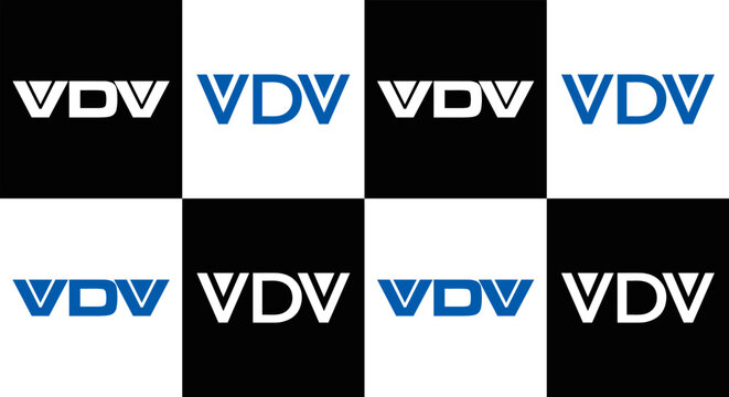 VDV logo. VDV set , V D V design. White VDV letter. VDV, V D V letter logo design. Initial letter VDV letter logo set, linked circle uppercase monogram logo. V D V letter logo vector design.	
