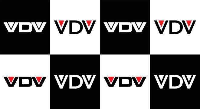 VDV logo. VDV set , V D V design. White VDV letter. VDV, V D V letter logo design. Initial letter VDV letter logo set, linked circle uppercase monogram logo. V D V letter logo vector design.	
