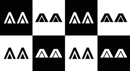 AA logo. AA set , A A design. White AA letter. AA, A A letter logo design. Initial letter AA letter logo set, linked circle uppercase monogram logo. A A letter logo vector design.	
