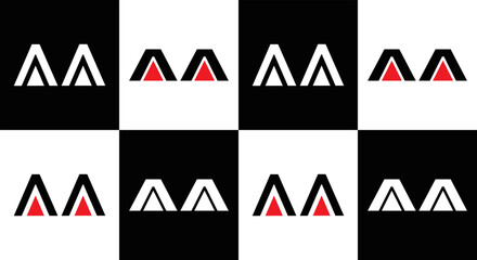 AA logo. AA set , A A design. White AA letter. AA, A A letter logo design. Initial letter AA letter logo set, linked circle uppercase monogram logo. A A letter logo vector design.	
