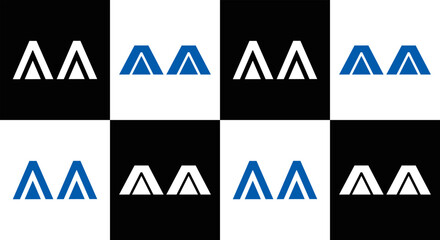 AA logo. AA set , A A design. White AA letter. AA, A A letter logo design. Initial letter AA letter logo set, linked circle uppercase monogram logo. A A letter logo vector design.	
