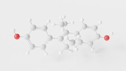 diethylstilbestrol molecule 3d, molecular structure, ball and stick model, structural chemical formula nonsteroidal estrogen - obrazy, fototapety, plakaty