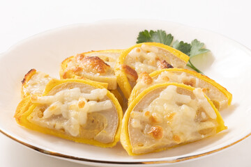 からし蓮根のチーズ焼き