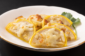 からし蓮根のチーズ焼き