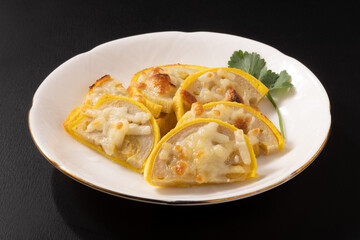 からし蓮根のチーズ焼き