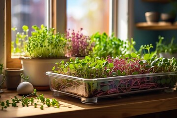 Microgreens Superfoods. Mesmerizing Micro Botanic. Micro Verdure. Miniature Plant Life. World of Plants. Cultivation of Micro Herbs at Home.
