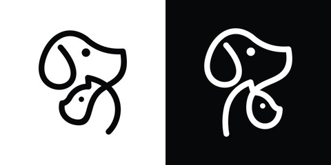 logo design pet shop icon,vector,symbol,minimalist line.