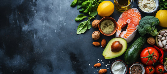 Concept of keto diet for weight loss dieting and improving health