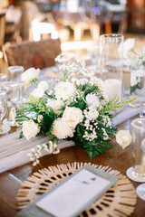 Outdoor Decoration for wedding event or avenue. Family dinner. Gathering. Engagement. Private party. Pool side. Drop lights. Floating candles. Table Setting. Center piece flowers. 