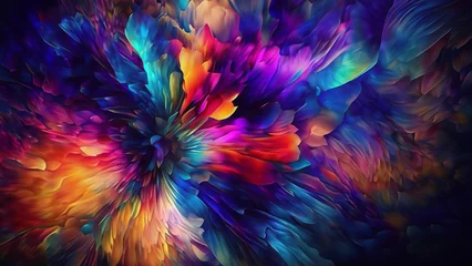 Tuinposter Mix van kleuren 4K, wallpaper with colorful abstract pattern