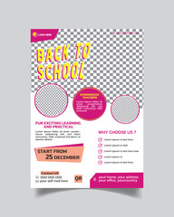 Beautiful School Flyer and Premium Unique Admission Leaflet or PreSchool Poster A4