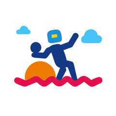 Astronaut floating in space vektor icon illustation