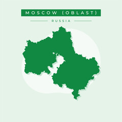 Vector illustration vector of Moscow (oblast) map Russia