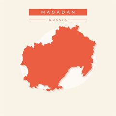 Vector illustration vector of Magadan map Russia