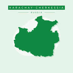 Vector illustration vector of Karachay-Cherkessia map Russia