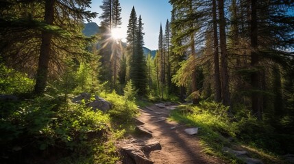 Obraz premium Sunlight Illuminating a Forest