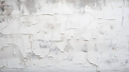 Abstract white grunge peeling cement texture on brick wall background vertical style. Old crack plaster concrete wall. Broken stonewall wallpaper.