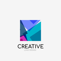 Modern abstract logo design. Geometric vector art. Clean overlapping lines and abstract shapes. Perfect for modern brand