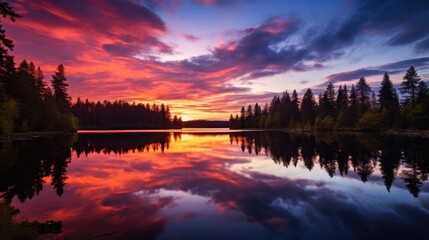 sunset over the river