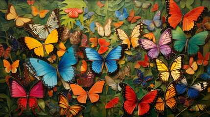 Large colorful butterfly puzzle in the style