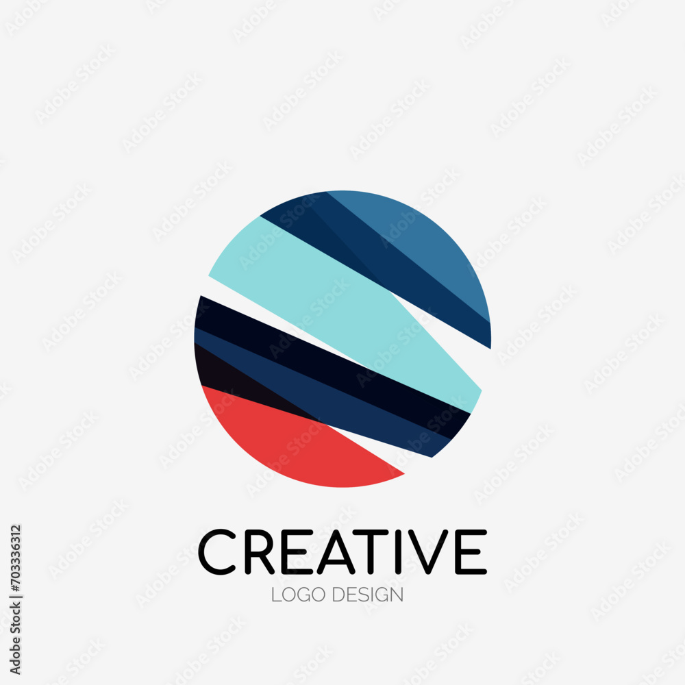 Poster Modern abstract logo design. Geometric vector art. Clean overlapping lines and abstract shapes. Perfect for modern brand