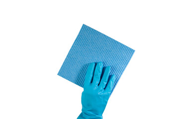 Cleaning rag, hand wiping surface, hygiene service, professional cleanup, isolated