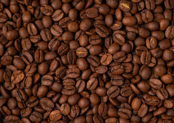 coffee beans closeup for background