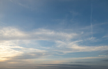 Late afternoon skies in winter over southern Florida, USA
